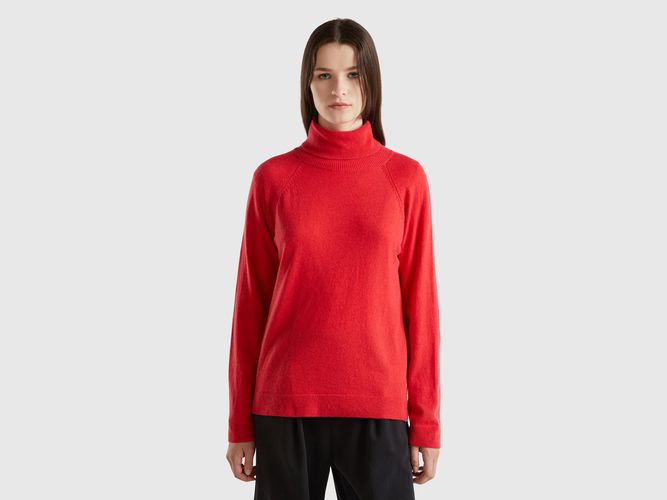 Benetton, Pull Col Montant Rouge En Mélange De Laine Et De Cachemire, taille L, Rouge - United Colors of Benetton - Modalova