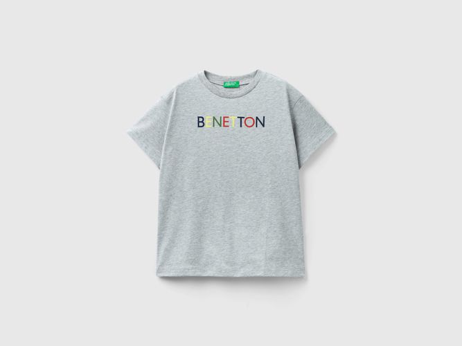 Benetton, T-shirt 100% Cotone Bio, taglia XL, Grigio Chiaro, Bambini - United Colors of Benetton - Modalova
