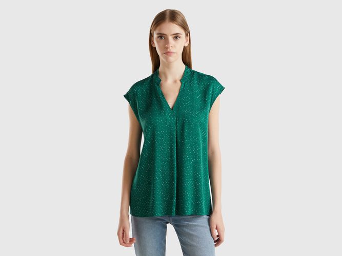 Benetton, Blouse À Pois En Viscose, taille L, Vert Foncé - United Colors of Benetton - Modalova