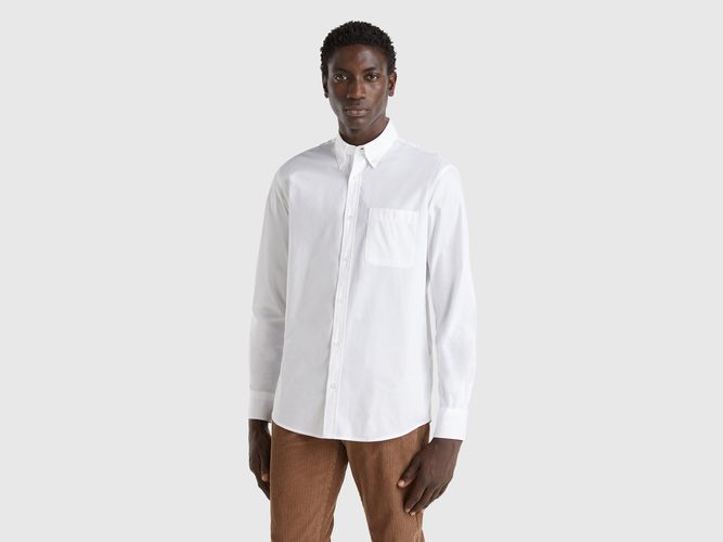 Benetton, Chemise Button Down En Coton Bio, taille XXL, Blanc - United Colors of Benetton - Modalova