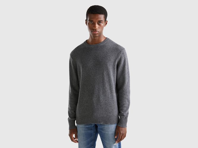 Benetton, Pull Col Rond En Mélange De Laine Et Cachemire, taille XXL, Gris Foncé - United Colors of Benetton - Modalova