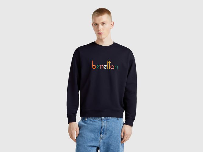 Benetton, Sweat Chaud Avec Logo Brodé, taille XXL, Bleu Foncé - United Colors of Benetton - Modalova