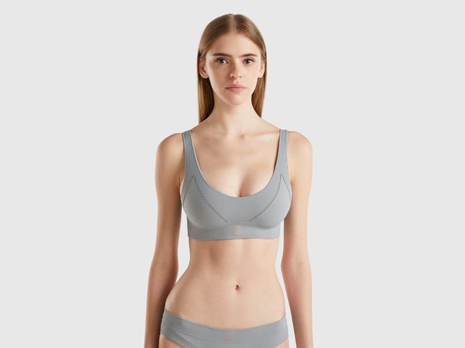 Benetton, Soutien-gorge Triangle En Nylon Mélangé Recyclé, taille M, Gris - United Colors of Benetton - Modalova