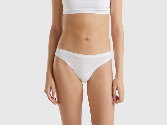 Benetton, Slip Brésilien En Coton Bio Super Stretch, taille OS, Blanc - United Colors of Benetton - Modalova