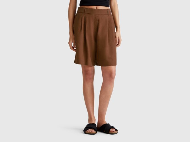 Benetton, Bermuda 100% Lin, taille M, Marron - United Colors of Benetton - Modalova
