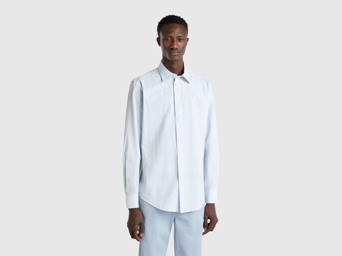 Benetton, Chemise Rayée En Coton, taille XXL, Bleu Clair - United Colors of Benetton - Modalova