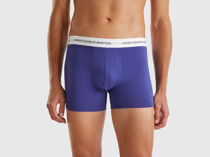 Benetton, Boxer En Coton Bio Stretch, taille S, Bleu - United Colors of Benetton - Modalova