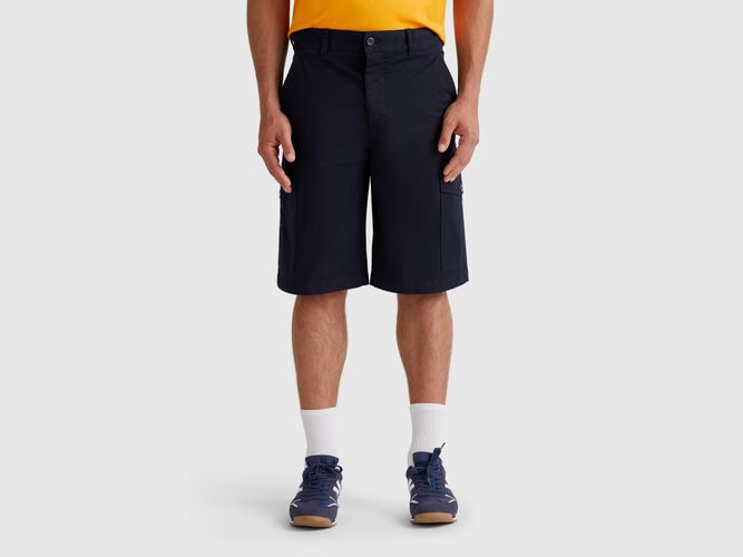 Benetton, Short Cargo En Pur Coton, taille 42, Bleu Foncé - United Colors of Benetton - Modalova