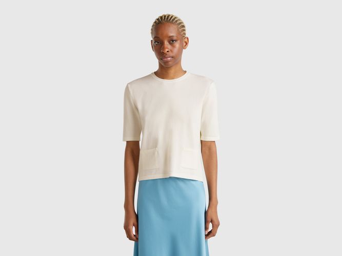 Benetton, Pull À Manches Courtes, taille M, Blanc - United Colors of Benetton - Modalova