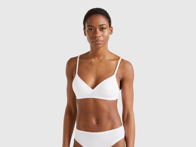 Benetton, Soutien-gorge Rembourré En Coton, taille 100, Blanc - United Colors of Benetton - Modalova