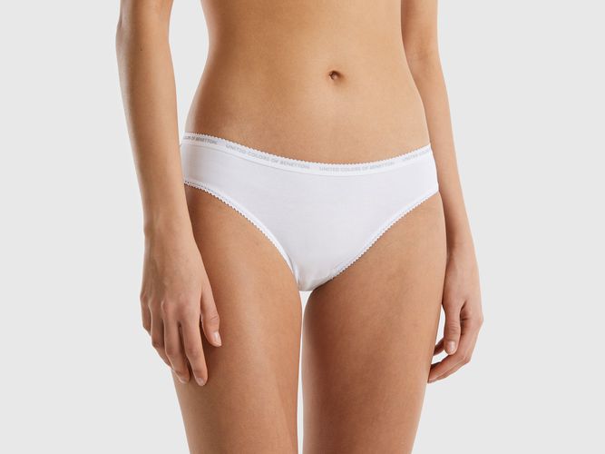 Benetton, Slip En Coton Bio Stretch, taille L, Blanc - United Colors of Benetton - Modalova