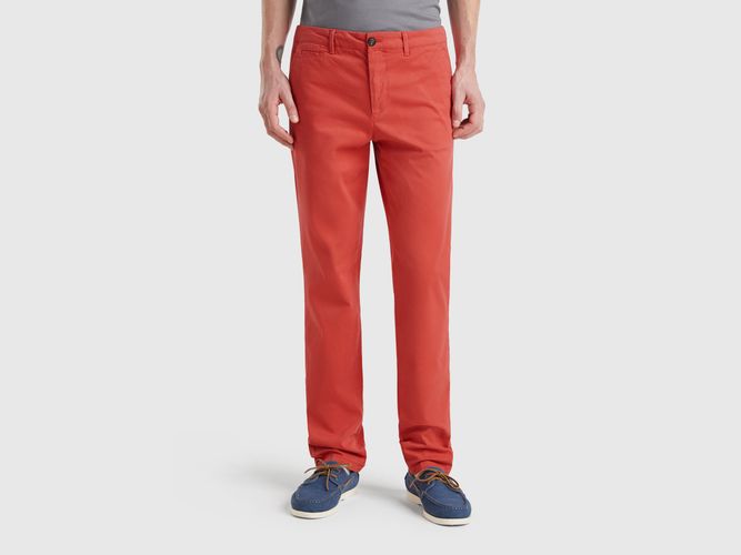 Benetton, Chino Slim Rouge Brique, taille 46, Rouge Brique - United Colors of Benetton - Modalova