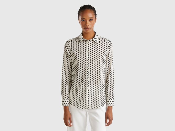 Benetton, Chemise 100 % Coton À Motif, taille L, Crème - United Colors of Benetton - Modalova