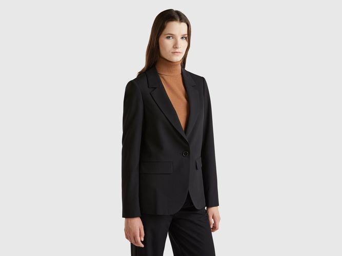 Benetton, Blazer En Viscose Mélangée Stretch, taille, Noir - United Colors of Benetton - Modalova