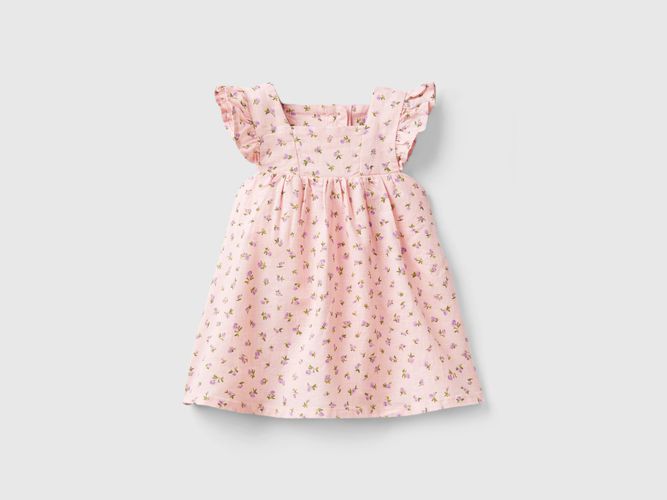 Benetton, Vestito A Fiori In Misto Lino, taglia 68, Rosa, Bambini - United Colors of Benetton - Modalova