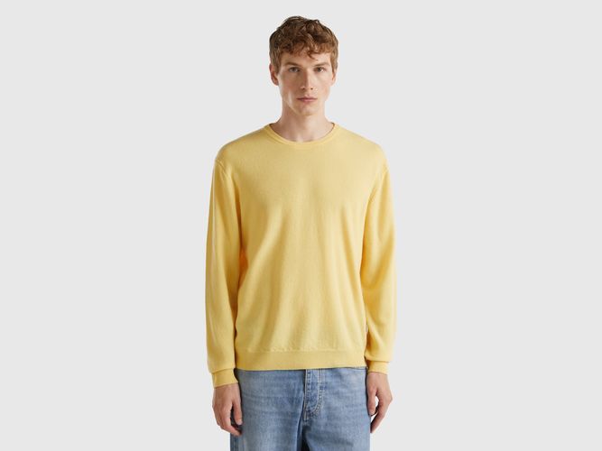 Benetton, Pull Col Rond Jaune En Pure Laine Mérinos, taille S, Jaune - United Colors of Benetton - Modalova