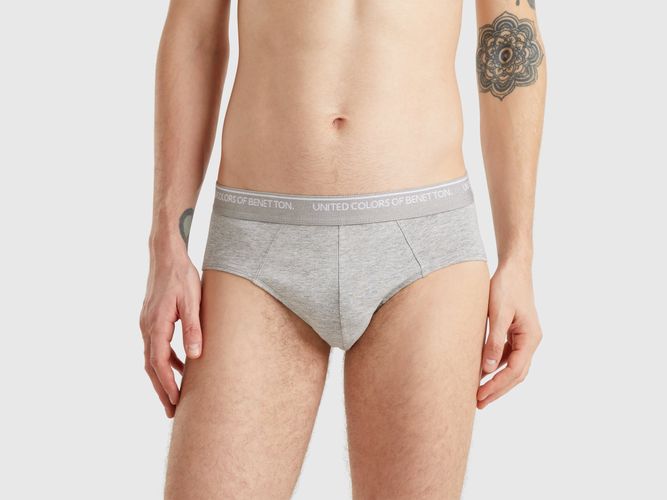 Benetton, Slip En Coton Stretch, taille L, Gris Clair - United Colors of Benetton - Modalova