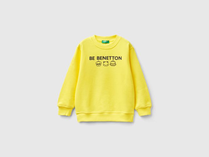 Benetton, Felpa 100% Cotone Biologico, taglia 110, Giallo, Bambini - United Colors of Benetton - Modalova