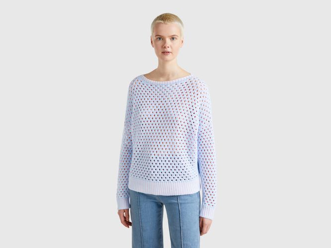 Benetton, Pull Over-fit Perforé, taille L, Bleu Ciel - United Colors of Benetton - Modalova