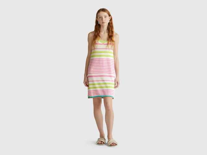 Benetton, Robe En Maille Rayée, taille L, Rose - United Colors of Benetton - Modalova