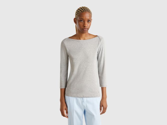 Benetton, T-shirt 100 % Coton À Encolure Bateau, taille L, Gris Clair - United Colors of Benetton - Modalova