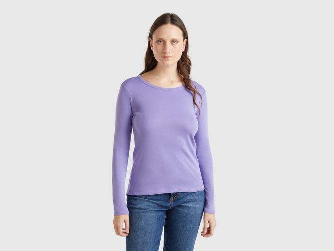 Benetton, T-shirt À Manches Longues En Pur Coton, taille L, Bleu Pervenche - United Colors of Benetton - Modalova