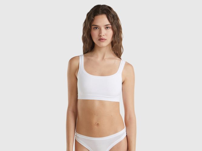 Benetton, Soutien-gorge En Coton Bio Super Stretch, taille OS, Blanc - United Colors of Benetton - Modalova