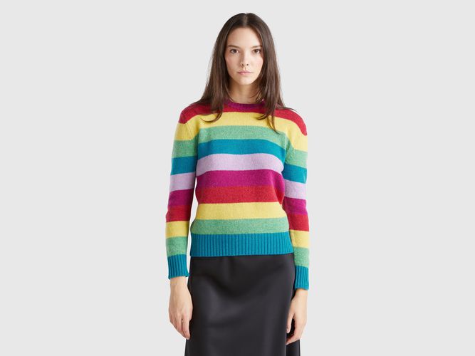 Benetton, Pull Rayé En Pure Laine Shetland, taille L, Multicolore - United Colors of Benetton - Modalova