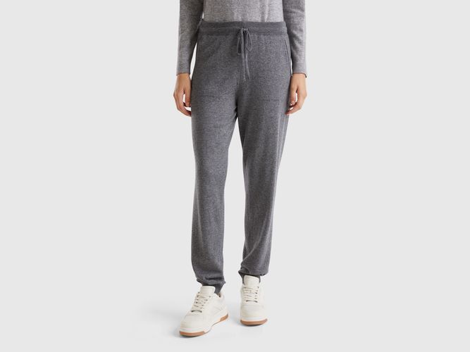 Benetton, Pantalon De Sport Gris Foncé En Cachemire Mélangé, taille XS, Gris Foncé - United Colors of Benetton - Modalova