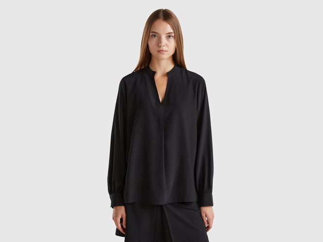 Benetton, Chemise À Col Tunisien, taille L, Noir - United Colors of Benetton - Modalova