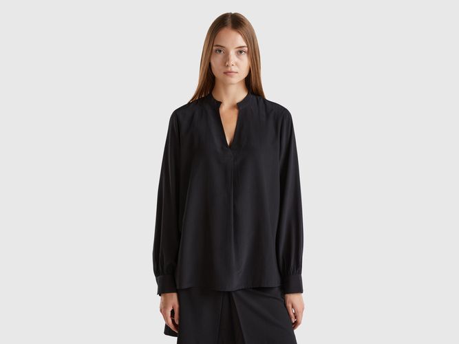 Benetton, Chemise À Col Tunisien, taille XS, Noir - United Colors of Benetton - Modalova