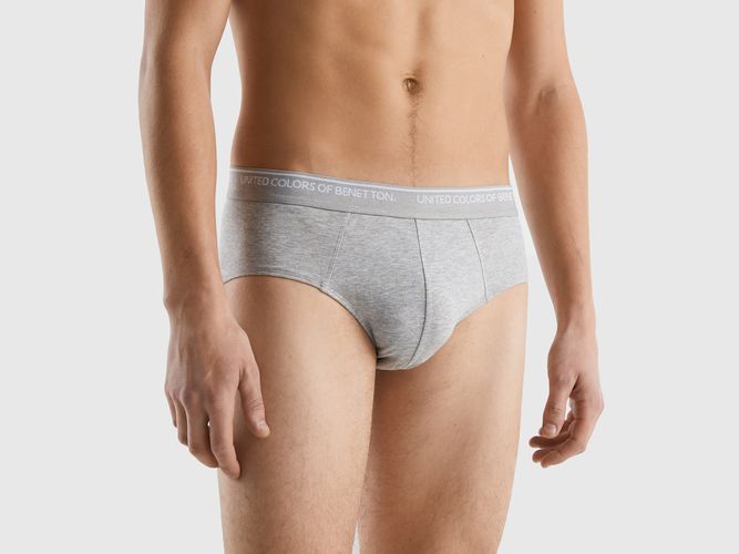 Benetton, Slip En Coton Bio Stretch, taille L, Gris Clair - United Colors of Benetton - Modalova