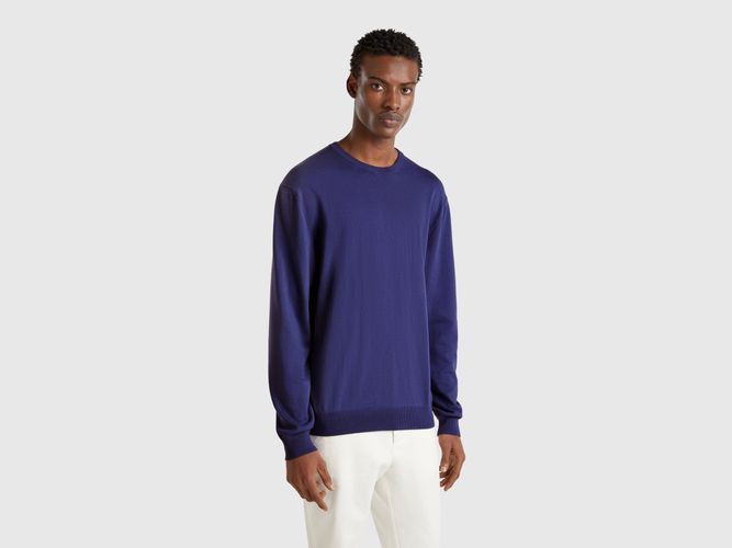 Benetton, Pull 100 % Coton À Col Rond, taille L, Bleu - United Colors of Benetton - Modalova