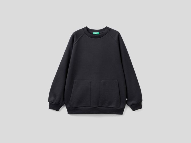 Benetton, Calda Felpa Con Manica Raglan, taglia L, Nero, Bambini - United Colors of Benetton - Modalova