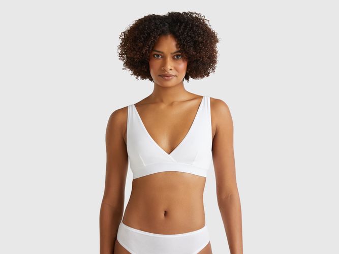 Benetton, Soutien-gorge Triangle En Coton Super Stretch, taille 100, Blanc - United Colors of Benetton - Modalova