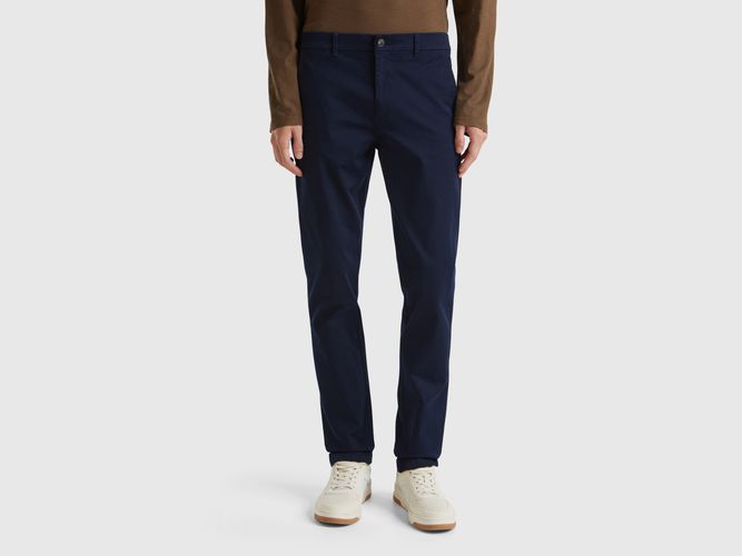 Benetton, Chino Slim En Coton Stretch, taille 42, Bleu Foncé - United Colors of Benetton - Modalova