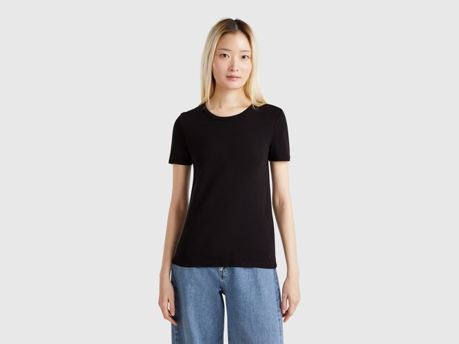 Benetton, T-shirt En Coton À Fibre Longue, taille L, Noir - United Colors of Benetton - Modalova