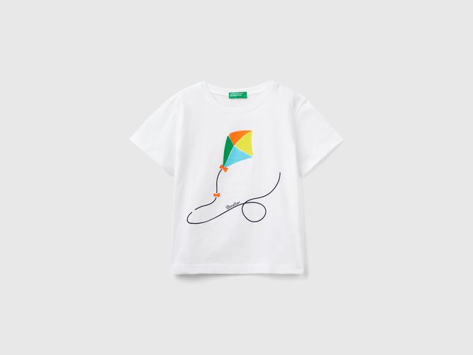 Benetton, T-shirt Con Dettagli Fluo, taglia 82, Bianco, Bambini - United Colors of Benetton - Modalova