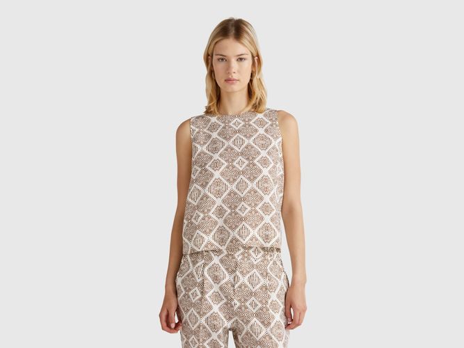 Benetton, Top Imprimé En Pur Lin, taille XXS, - United Colors of Benetton - Modalova