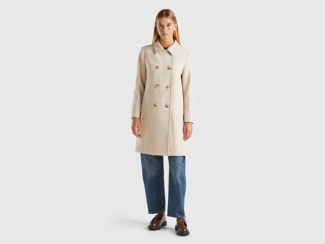 Benetton, Manteau Court En Laine Mélangée, taille, - United Colors of Benetton - Modalova