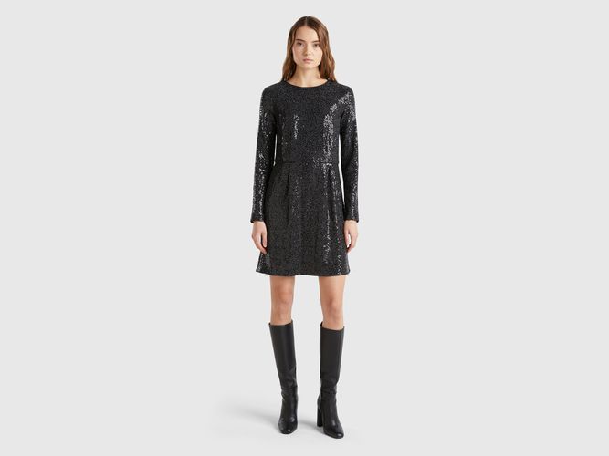 Benetton, Robe Courte À Paillettes, taille L, Noir - United Colors of Benetton - Modalova