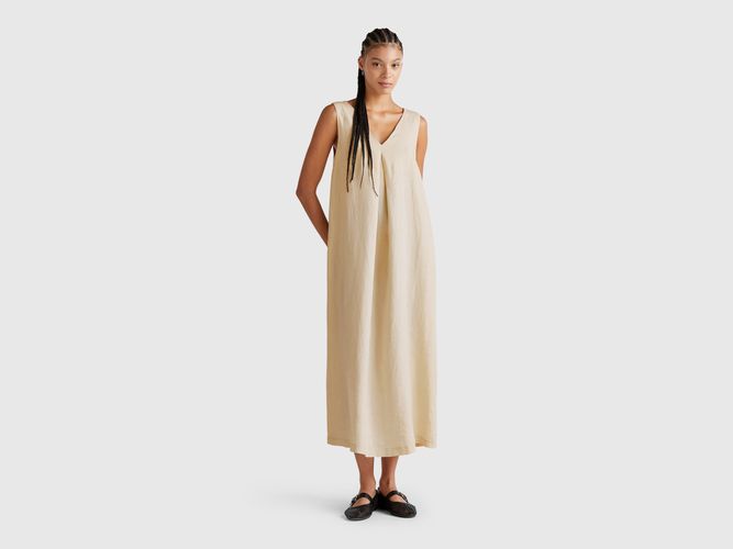 Benetton, Robe Sans Manches En Pur Lin, taille L, - United Colors of Benetton - Modalova