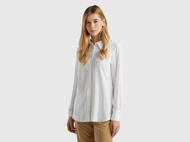 Benetton, Chemise Coupe Regular En Viscose, taille L, Blanc - United Colors of Benetton - Modalova