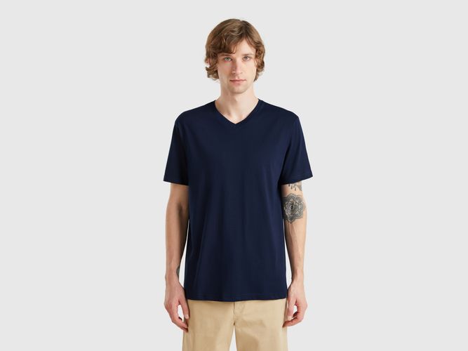 Benetton, T-shirt En Coton À Longues Fibres, taille XXL, Bleu Foncé - United Colors of Benetton - Modalova
