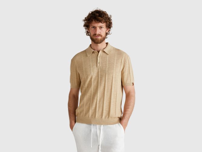 Benetton, Polo En Maille De Lin Mélangé, taille XXL, - United Colors of Benetton - Modalova