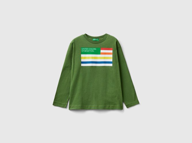 Benetton, T-shirt Manica Lunga In Cotone Bio, taglia 2XL, Verde Militare, Bambini - United Colors of Benetton - Modalova