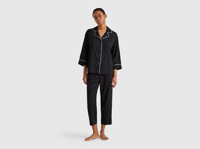 Benetton, Pyjama Fluide Avec Imprimé, taille L, Noir - United Colors of Benetton - Modalova