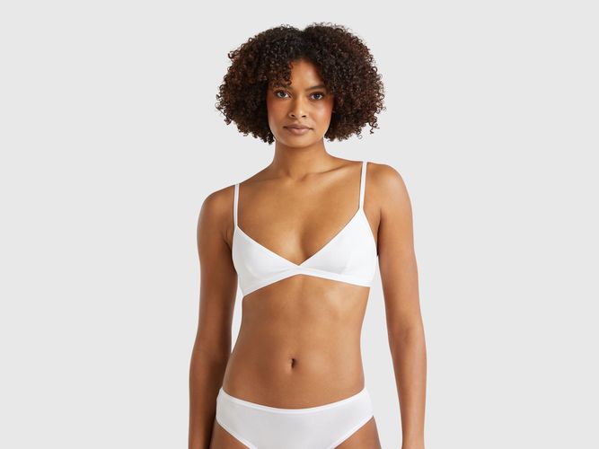 Benetton, Soutien-gorge En Coton Bio Super Stretch, taille 95, Blanc - United Colors of Benetton - Modalova