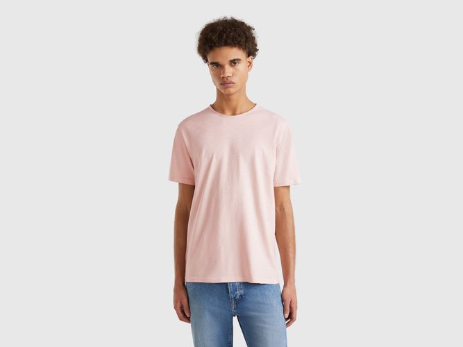 Benetton, T-shirt Rose Poudré En Coton Flammé, taille XXL, Rose Pâle - United Colors of Benetton - Modalova