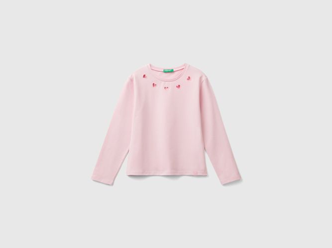 Benetton, T-shirt Con Cuori Cut Out, taglia XL, Rosa, Bambini - United Colors of Benetton - Modalova